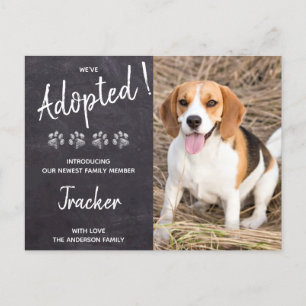 We've Adopted Dog Rescue New Pet Announcement Postcard