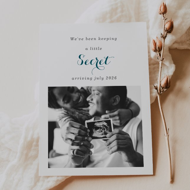 We've Been Keeping a Secret Photo Baby Card (Creator Uploaded)