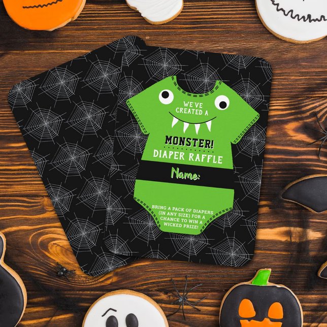 "We've Created A Monster" Halloween Baby Shower Enclosure Card (Creator Uploaded)