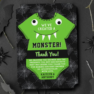 "We've Created A Monster" Halloween Baby Shower Thank You Card