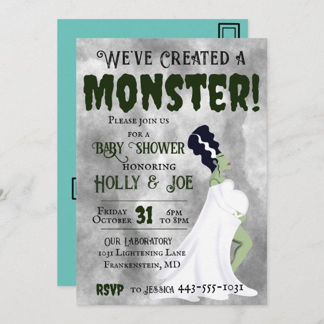 We've Created a Monster! Invitation (Front/Back)