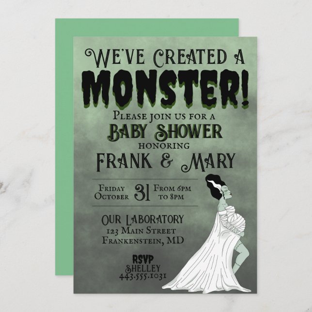 We've Created a Monster! Invitation (Front/Back)