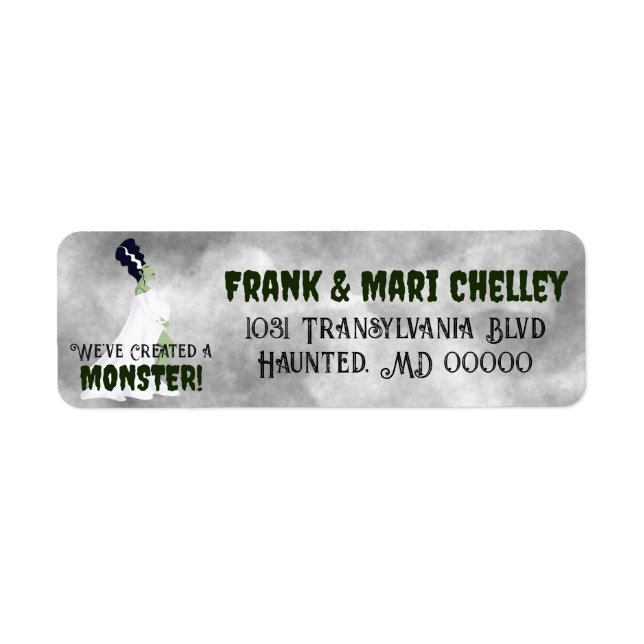 We've Created a Monster! Return Address Label (Front)