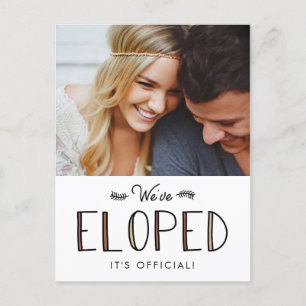 We've Eloped   Elopement Marriage Announcement