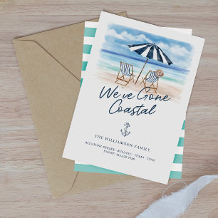 We've Gone Coastal Watercolour Beach Chairs Moving Announcement