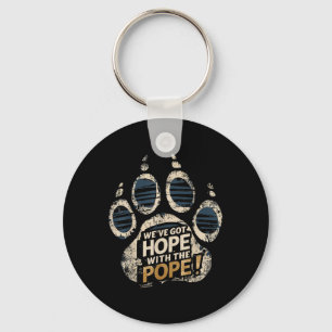 Weve Got Hope With The Pope Kentucky Paw Print Key Ring
