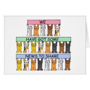 We've Got News to Share Cartoon Cats
