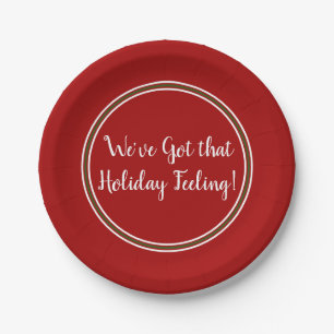 Weve Got that Holiday Feeling Red Paper Plate