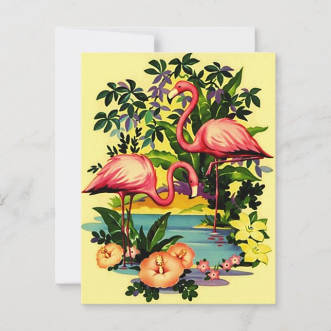 We've I've Moved Announcement Flamingos Pool-side (Front)