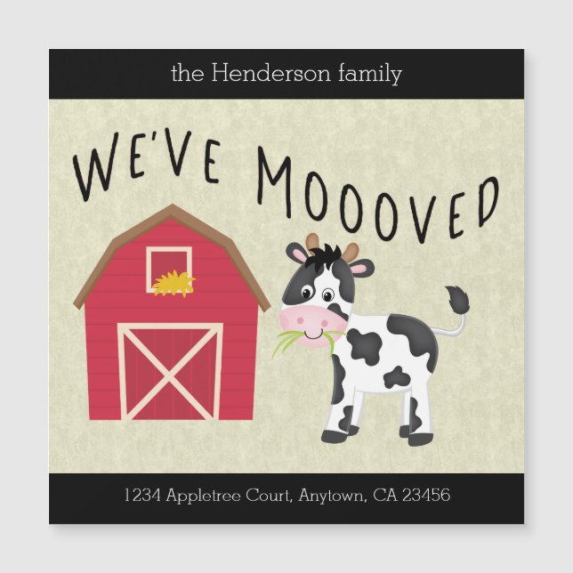 We've Moooved Farm Cow Barn Change of Address (Front)