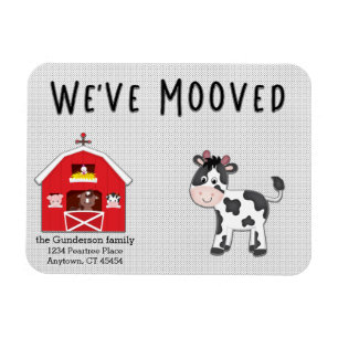 We've Mooved Cow Barn Farm New Home Announcement Magnet