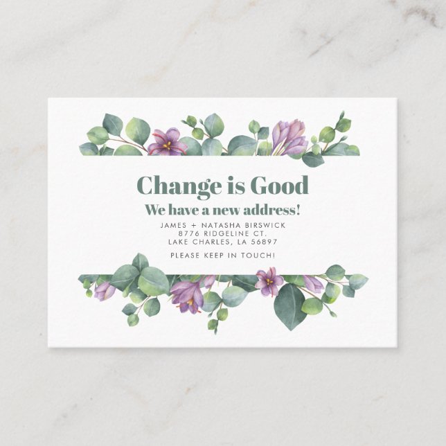 We've Moved Address Eucalyptus Moving Announcement (Front)