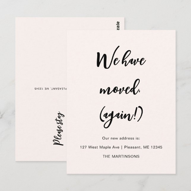 We've Moved Again Funny Moving Announcement Postcard (Front/Back)