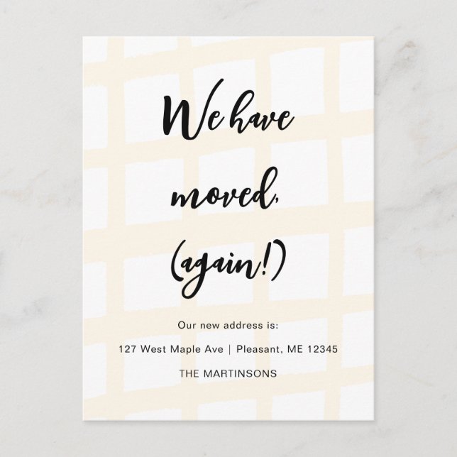 We've Moved Again Funny Moving Announcement Postcard (Front)