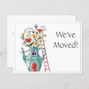 We've Moved Announcement, Fairytale House Postcard