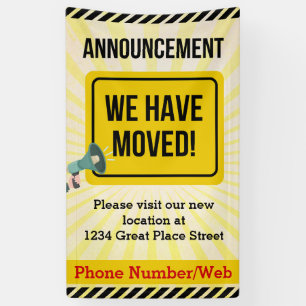 We've Moved Announcements Custom Moving Business Banner