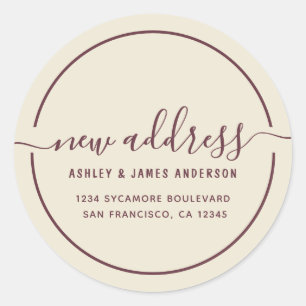 We've Moved Antique White New Address Classic Roun Round Sticker