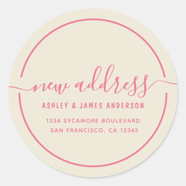 We've Moved Antique White New Address Classic Round Sticker (Front)