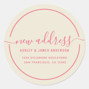 We've Moved Antique White New Address Classic Round Sticker