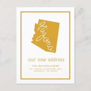 We've Moved Arizona Typography Holiday Postcard