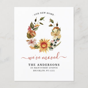 We've Moved Autumn Fall Wreath Moving Announcement
