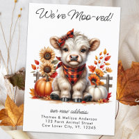 We've Moved Autumn Highland Cow New Address Moving