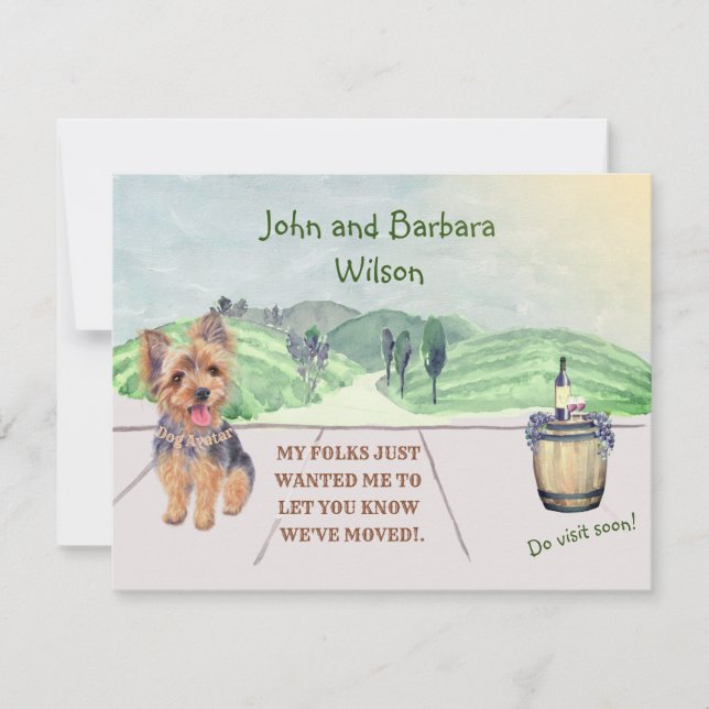 We've Moved Avatar Family Dog Makes Moving   Announcement (Front)