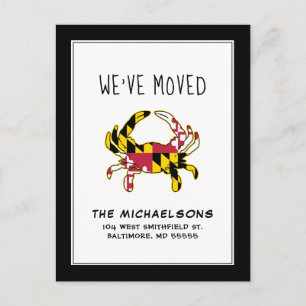We've Moved   Baltimore State Crab Postcard