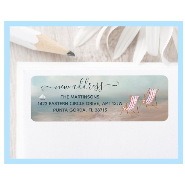We've Moved Beach New Address Moving Return Label (Creator Uploaded)