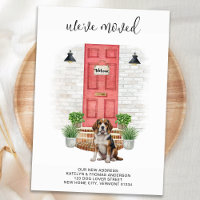 We've Moved Beagle Red Door Watercolor Dog Moving