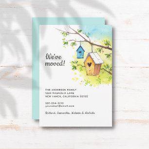 We've Moved Bird House Moving Announcement