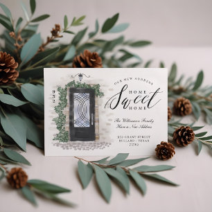 We've Moved Black Iron Watercolor Elegant Door Announcement