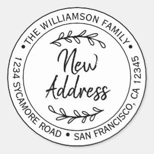 We've Moved Black White New Address label