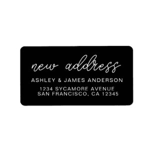 We've Moved Black White New Address  Label