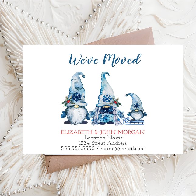 We've Moved, Blue Gnomes Announcement Postcard (Creator Uploaded)