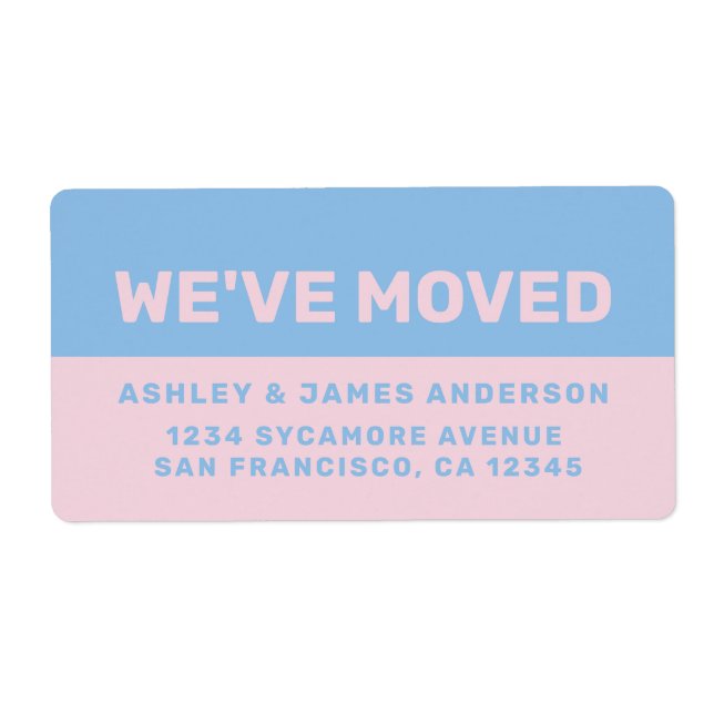 We've Moved Blue Pink New Address (Front)