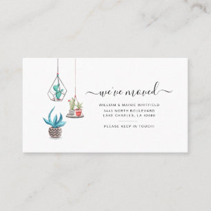 We've Moved Boho Plants Change of Address Moving Business Card