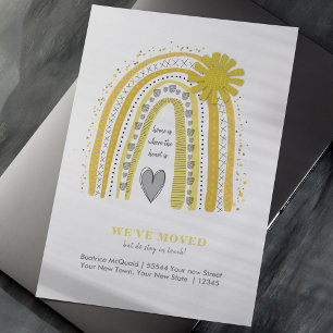 We've Moved Boho Rainbow Announcement