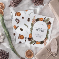 We've Moved Boho Winter Citrus Moving Announcement