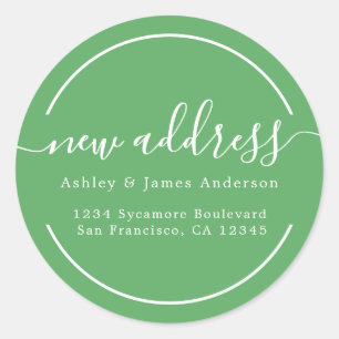 We've Moved Bright Green New Address Label