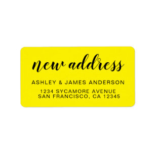 We've Moved Bright Yellow New Address Label