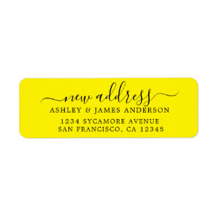 We've Moved Bright Yellow New Address label Return Address Label