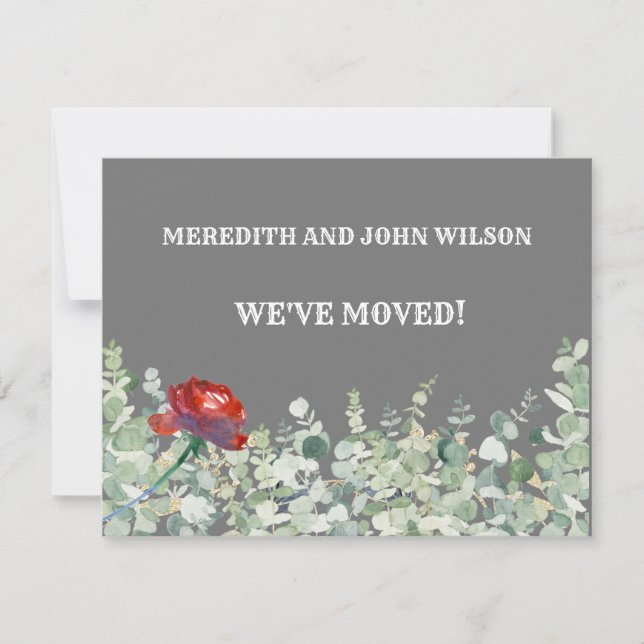 We've Moved Budget Eucalyptus Green Elegant Moving Announcement (Front)