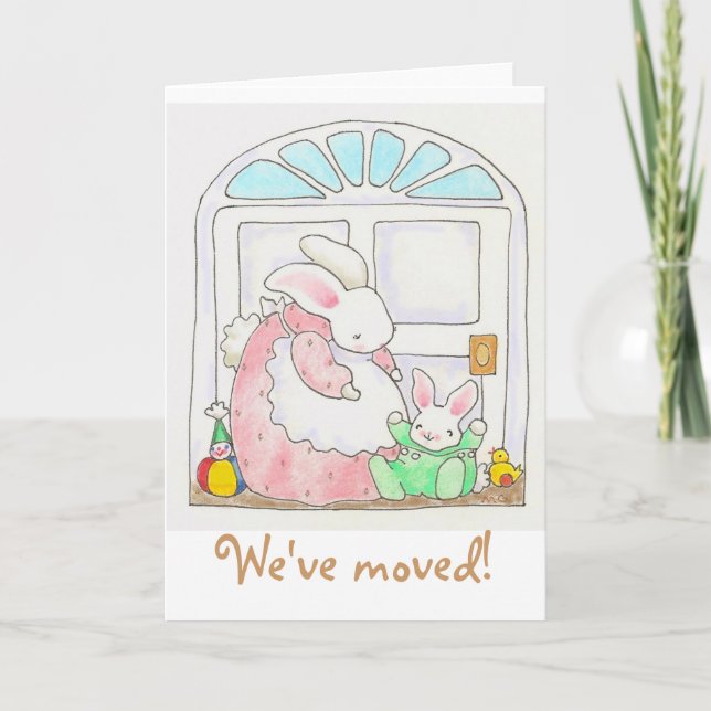 We've moved!   bunny card (Front)