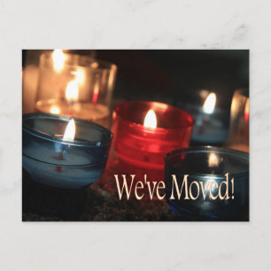 We've Moved!    Burning candles christmas Postcard