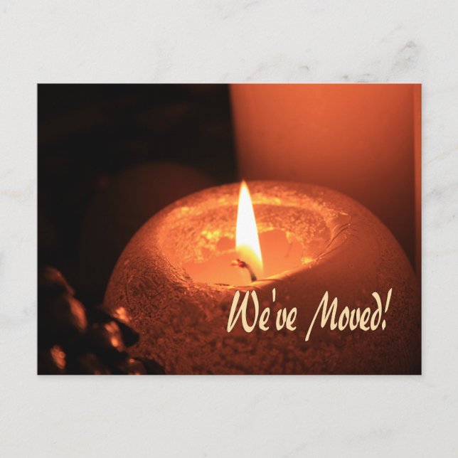 We've Moved!    Burning candles christmas Postcard (Front)