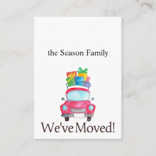 We've Moved Car and Christmas gifts Enclosure Card