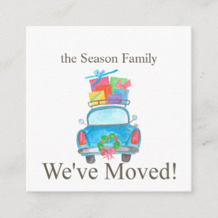 We've Moved Car and Christmas gifts Enclosure Card