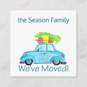 We've Moved Car and Christmas tree Enclosure Card