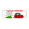 We've Moved Car and tree Christmas label